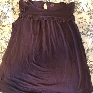 Purple Tank Top with Ruffled Bust